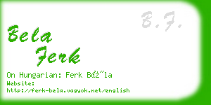 bela ferk business card